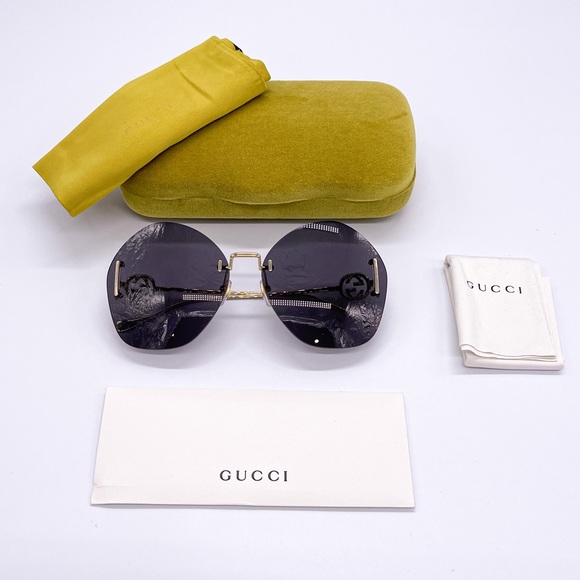 NEW GUCCI GG1203S 002 ROUND WOMEN SUNGLASSES GUCCI GG1203S - Picture 13 of 14